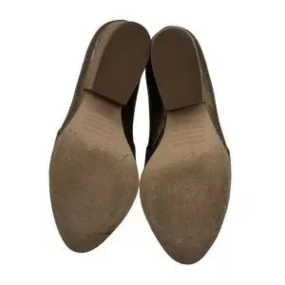 Silent D Gold Kade Block Heel Leather Pointed Toe Loafers Size 38 Women's - Picture 9 of 11